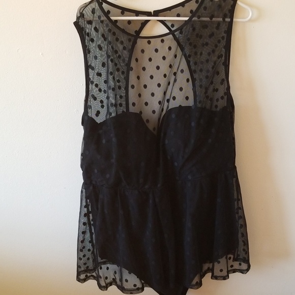 torrid Other - Torrid One-piece Swimsuit Polkadot Mesh Overlay